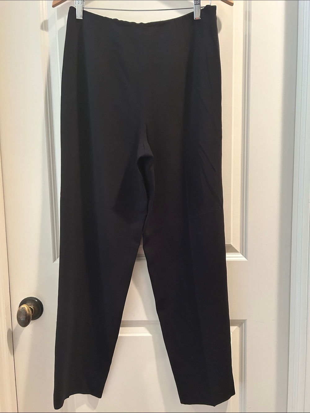 Ann Taylor Classic Black Straight-Leg High Waisted Pants lined side zip size 10